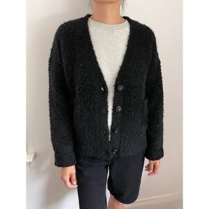 Le Bon Shoppe CHAUD CARDIGAN black fuzzy Sweater